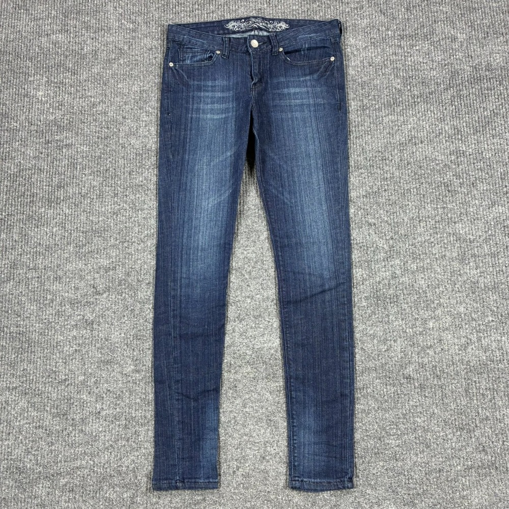 Express Jeans Womens Skinny Size 6 Dark Wash Stretch Denim Low Rise Casual